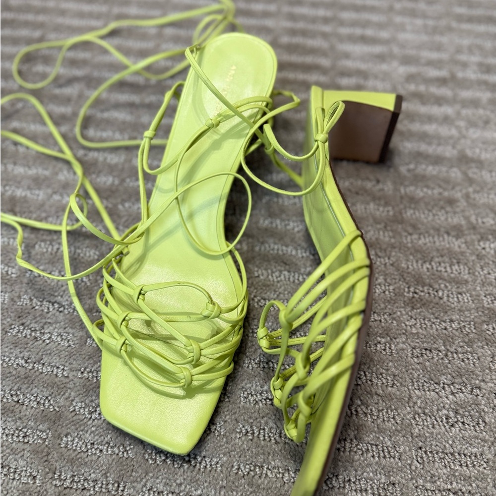 Ann Taylor Lime Green Strappy Sandals